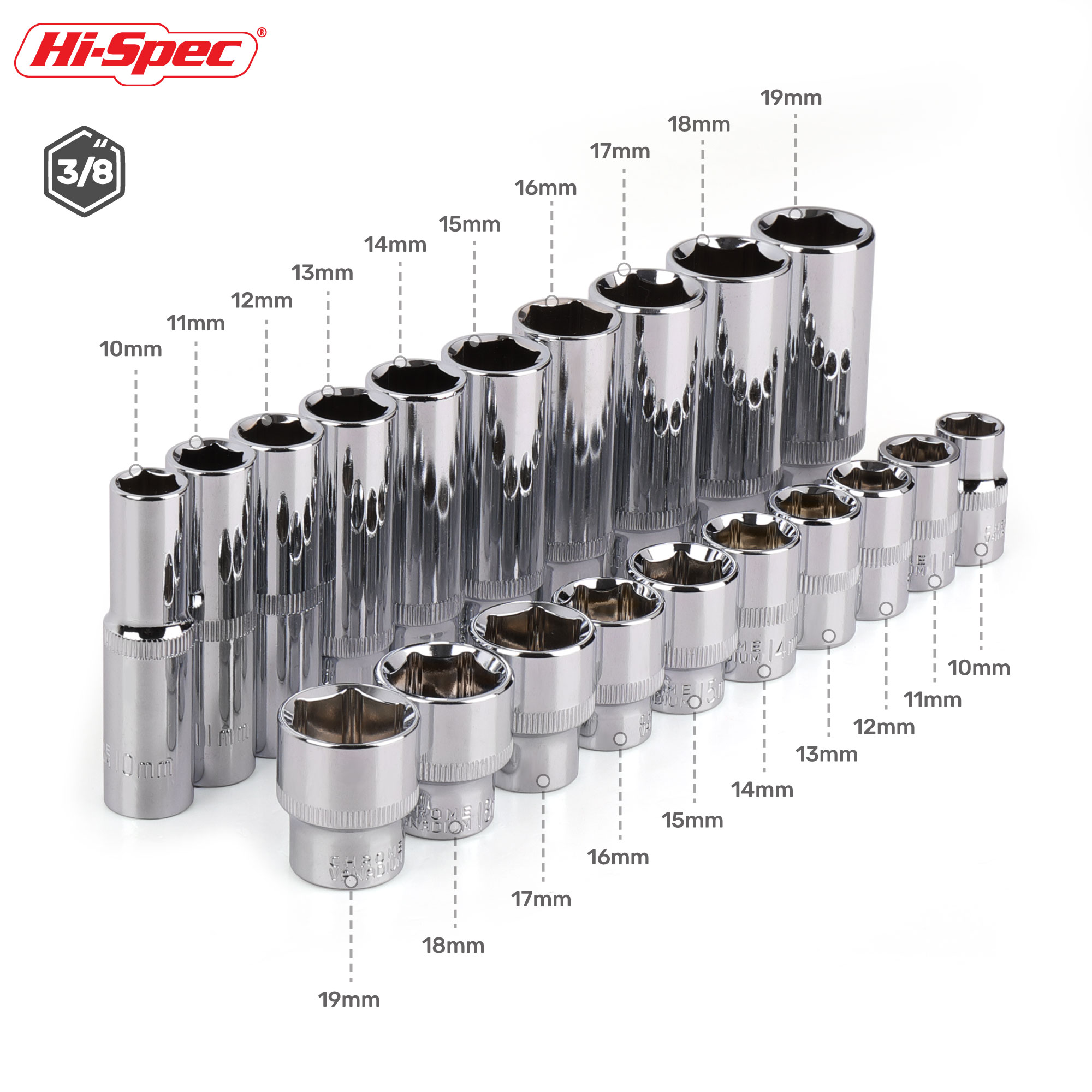 Home Improvement Tim Allen - Hi-Spec 3/8 inch Deep Long Socket