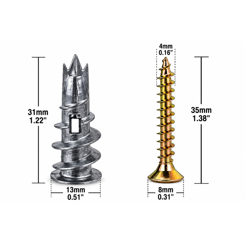 10pcs Single point Zinc Alloy  - Drywall Anchor Screw recension och pris
