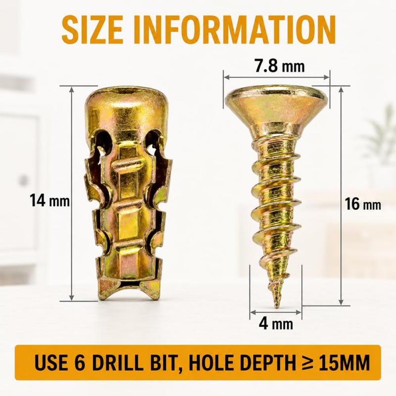 50/100PC Stone Expansion Screw - Drywall Anchor Screw recension och pris
