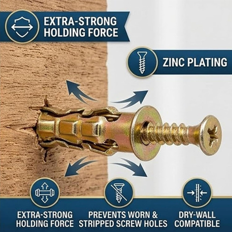 50/100PC Stone Expansion Screw - Drywall Anchor Screw recension och pris
