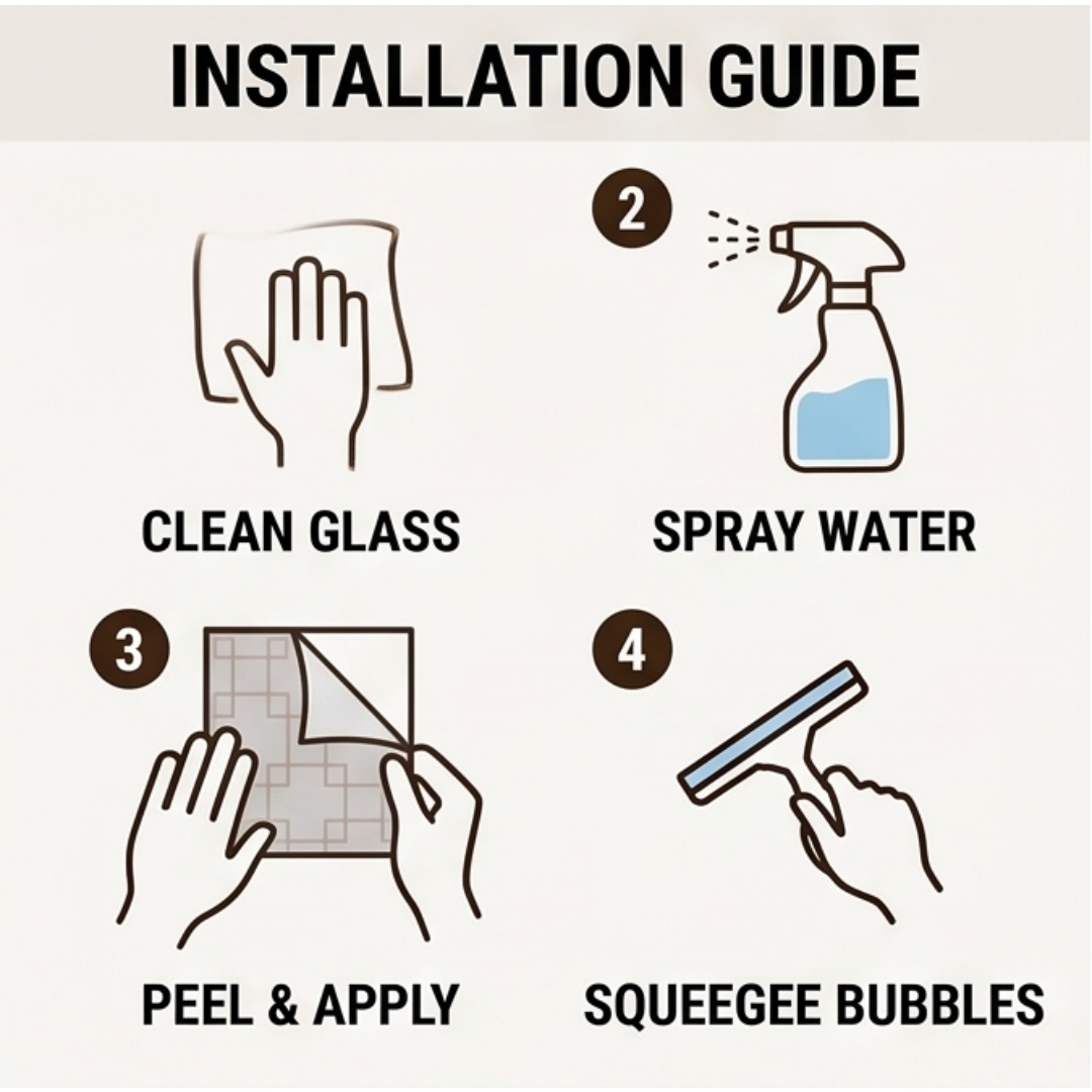 Oriental Lattice Square Printe - Window Insulation Film recension och pris