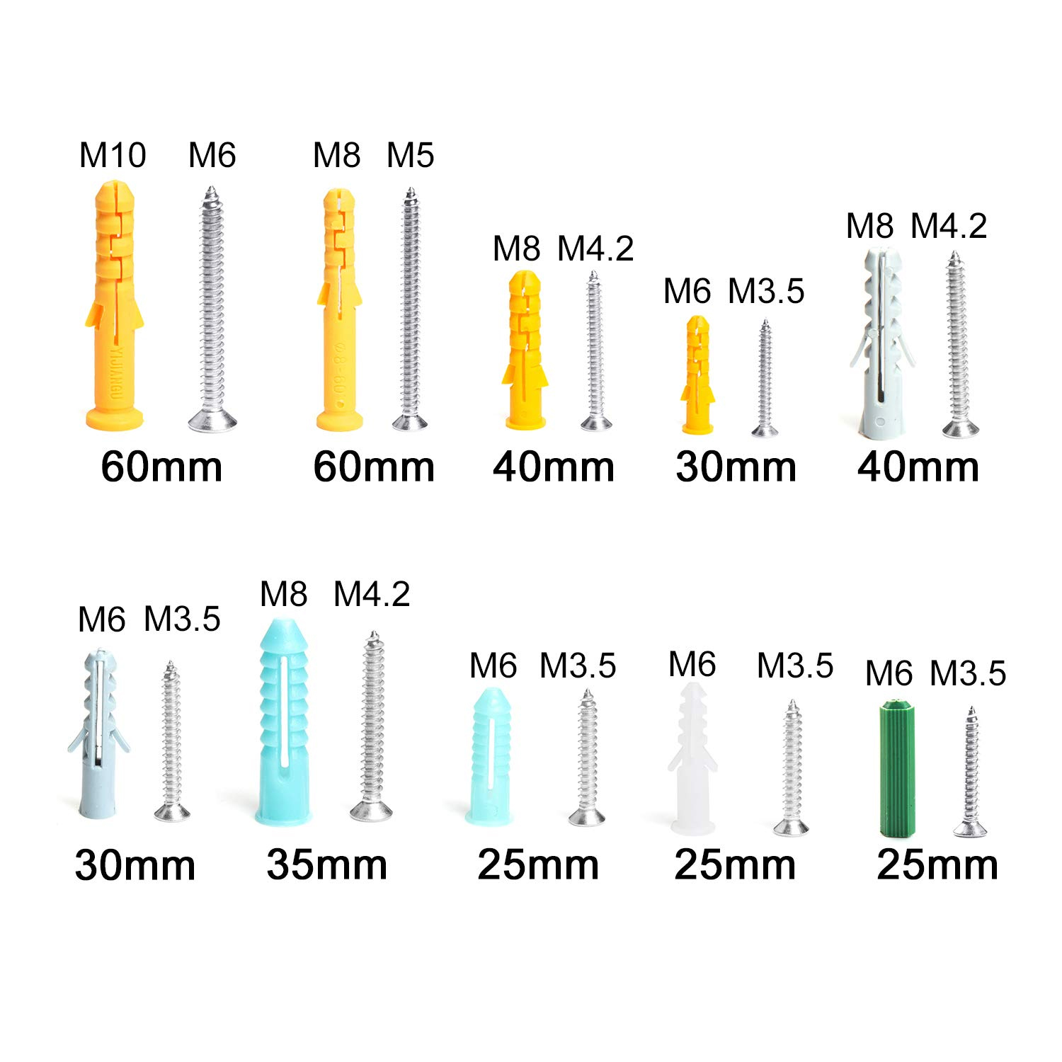 482pcs/set Plastic Expansion D - Drywall Anchor Screw recension och pris
