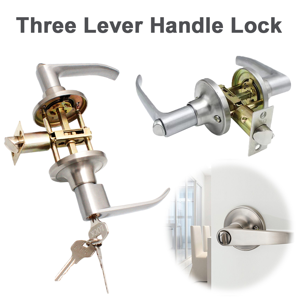 Locking Door Handle with 3 Key - Door Knob Replacement recension och pris