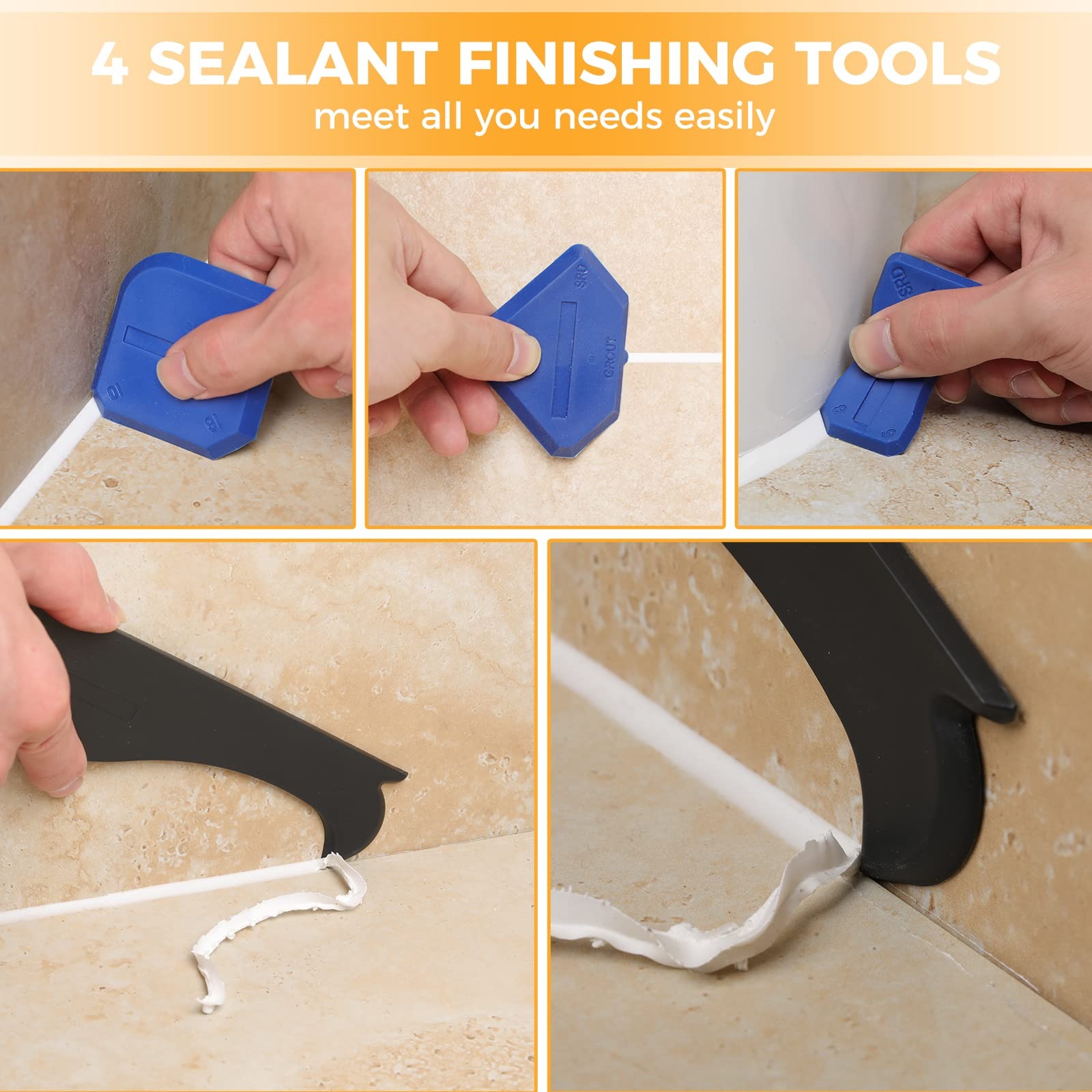 10 PCS Silicone Caulking Tools - Bathroom Caulk Siliconized recension och pris