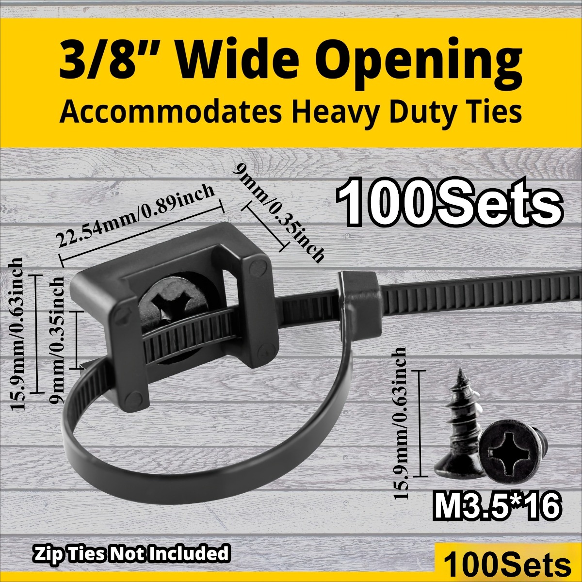 100 Sets Cable Tie Mounts with - Drywall Anchor Screw recension och pris