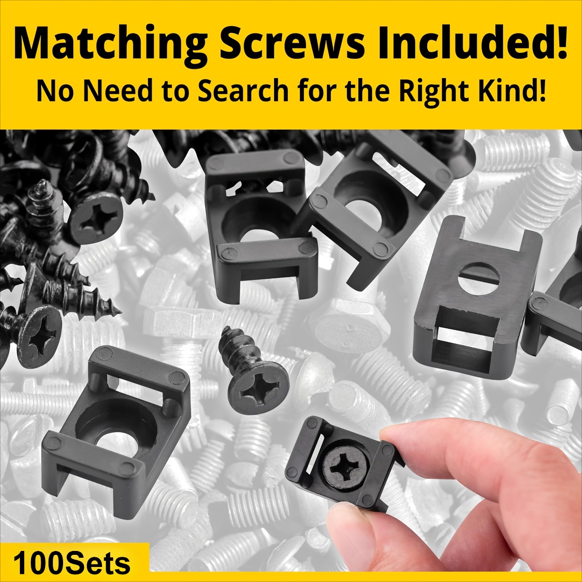 100 Sets Cable Tie Mounts with - Drywall Anchor Screw recension och pris